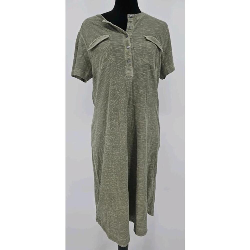 Tommy Bahama T-Shirt Dress Green Cotton Short Sleeve Mini